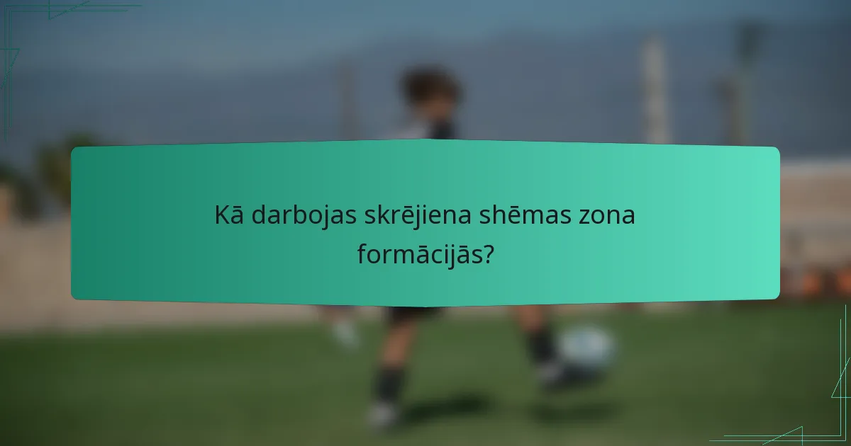 Kā darbojas skrējiena shēmas zona formācijās?