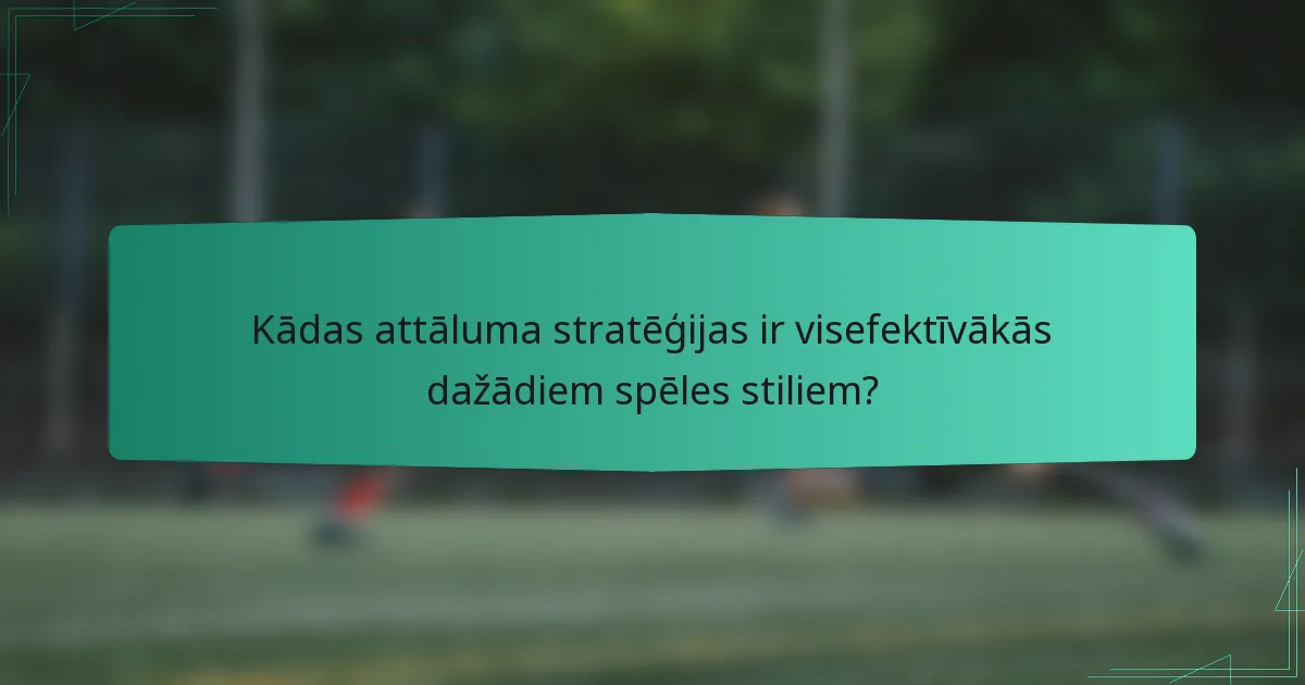 Kādas attāluma stratēģijas ir visefektīvākās dažādiem spēles stiliem?