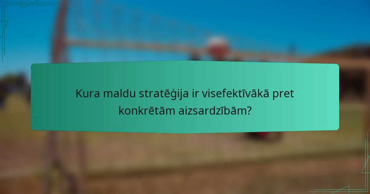 Kura maldu stratēģija ir visefektīvākā pret konkrētām aizsardzībām?
